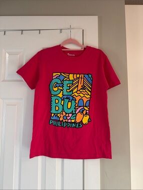 Bright Pink 'Cebu Philippines' Graphic Tee